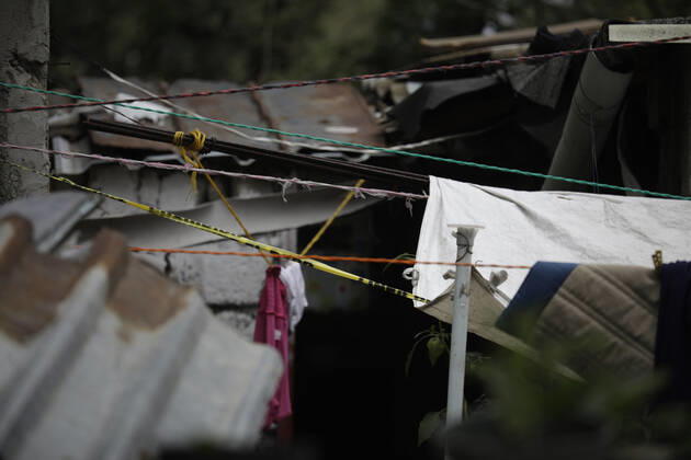 A general view of the house where there was a multi-femicide. The bodies of 4 girls and one woman lifeless with gun shot wounds were found in the El Gavillero neighbourhood in northeast of Mexico City on July 8th, 2020 in Nicolas Romero, Mexico Where: Nicolas Romero, Mexico When: 09 Jul 2020 Credit: Eyepix Cover Images **EDITORIAL USE ONLY** Copyright: xMarianaxBaex 40706325 EDITORIAL USE ONLY. NOT FOR USE BY NEWSPAPERS BASED IN THE UK.
