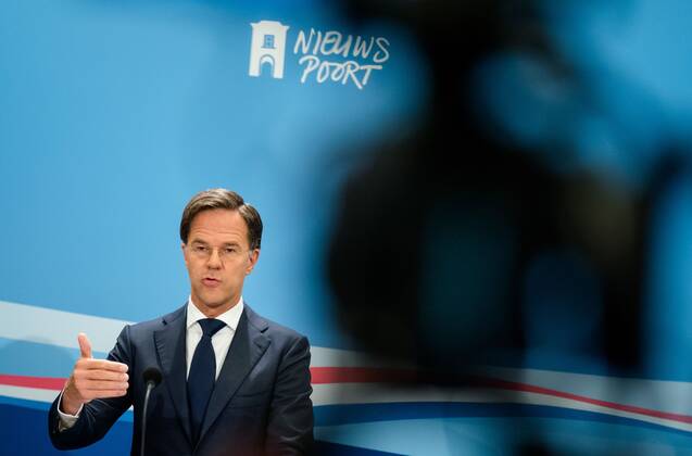 THEN HAAG Prime Minister Mark Rutte at his press conference after the weekly ANP BART Council of Ministers MEASURES Copyright: xHollandsexHoogtex xxANPx x417367930x