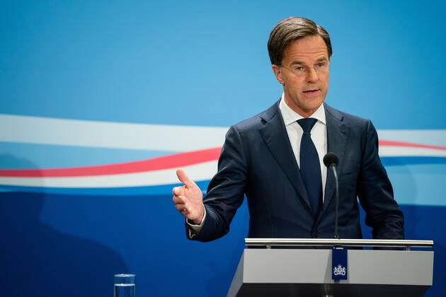 THEN HAAG Prime Minister Mark Rutte at his press conference after the weekly ANP BART Council of Ministers MEASURES Copyright: xHollandsexHoogtex xxANPx x417367939x