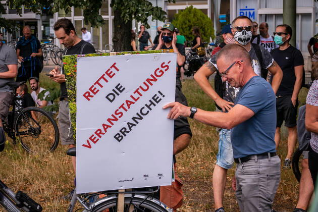 24 07 2020,Berlin,Germany,GER,Demo Saves the event industry For the third time now, players in the sector are loudly bringing their concerns onto the streets of Berlin