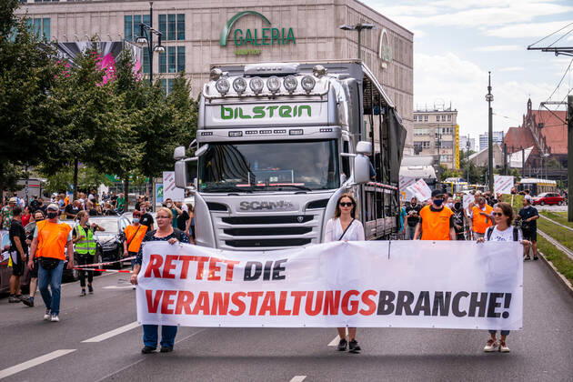 24 07 2020,Berlin,Germany,GER,Demo Saves the event industry For the third time now, players in the sector are loudly bringing their concerns onto the streets of Berlin