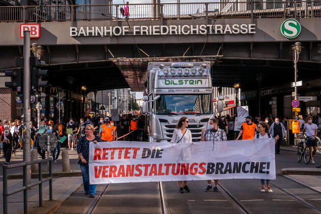 24 07 2020,Berlin,Germany,GER,Demo Saves the event industry For the third time now, players in the sector are loudly bringing their concerns onto the streets of Berlin