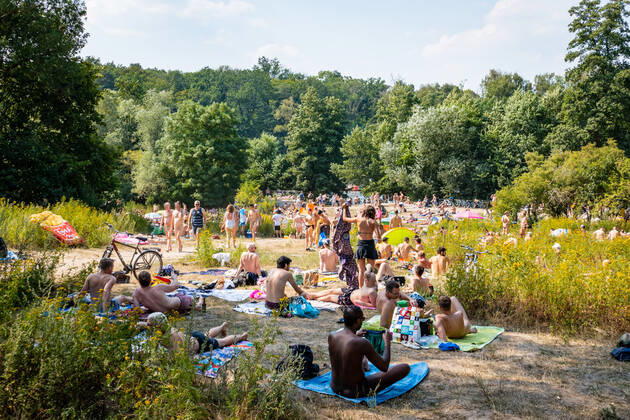 08 08 2020,Berlin,Germany,GER,Teufelssee in the Grunewald district of Charlottenburg Wilmersdorf With an outside temperature of over 30 degrees
