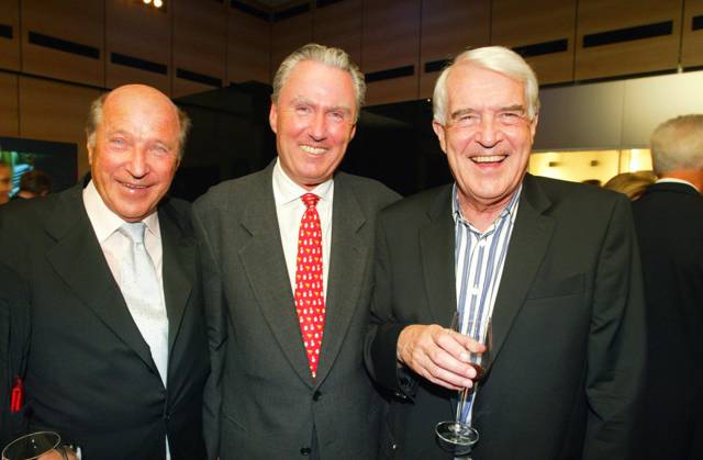 Maybach Center 29 08 2002 Dietrich Garski Edgar van Ommen Estrel Peter Boenisch Picture at the inauguration of the new Maybach Center of Daimler Chrysler AG Mercedes Benz Car Group, Salzufer 1, Berlin 29 08 2002
