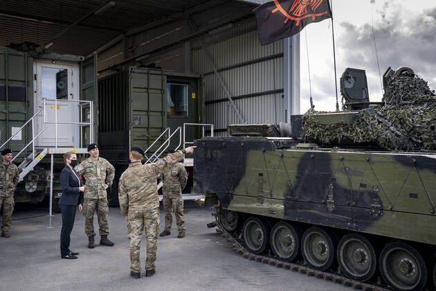 Prime Minister Mette Frederiksen S to visit Danish soldiers at Tapa Army Base in Estonia, Friday 11 September 2020, Denmark Copyright: RitzauxScanpix MadsxClausxRasmussenx COP201 spdk20200911-184223-L