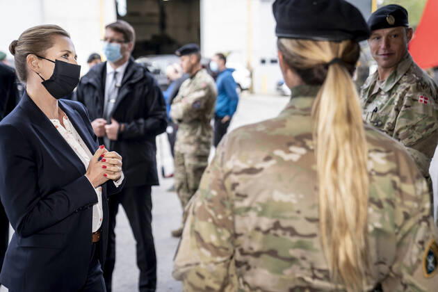 Prime Minister Mette Frederiksen S to visit Danish soldiers at Tapa Army Base in Estonia, Friday 11 September 2020, Denmark Copyright: RitzauxScanpix MadsxClausxRasmussenx COP201 spdk20200911-184232-L