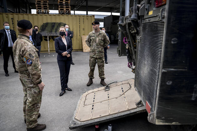 Prime Minister Mette Frederiksen S to visit Danish soldiers at Tapa Army Base in Estonia, Friday 11 September 2020, Denmark Copyright: RitzauxScanpix MadsxClausxRasmussenx COP201 spdk20200911-184243-L