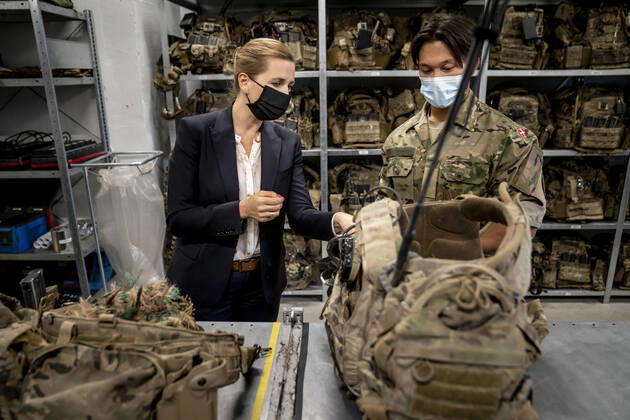 Prime Minister Mette Frederiksen S will be shown around during her visit to Danish soldiers at Tapa Army Base in Estonia, Friday 11 September 2020, Denmark Copyright: RitzauxScanpix MadsxClausxRasmussenx COP201 spdk20200911-202207-L
