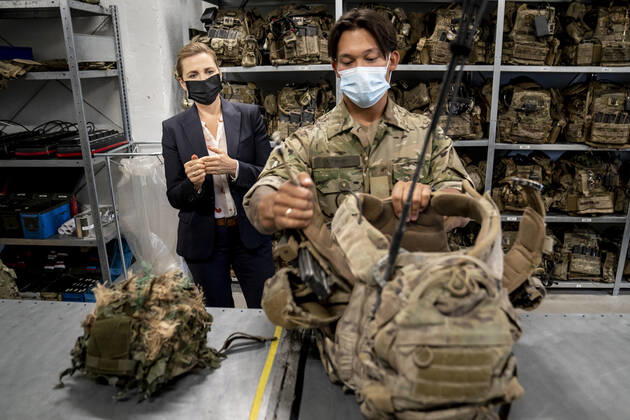 Prime Minister Mette Frederiksen S will be shown around during her visit to Danish soldiers at Tapa Army Base in Estonia, Friday 11 September 2020, Denmark Copyright: RitzauxScanpix MadsxClausxRasmussenx COP201 spdk20200911-202248-L