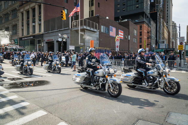 9 11 Memorial services in New York City Family, friends and member of services of first responders attend the 9 11 memorial in New York City and honor those we lost in the terror attacks on September 11, 2001. New York City New York United States Copyright: StevexSanchez