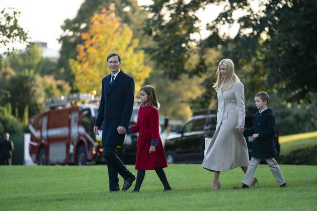 Ivanka Trump, Jared Kushner and their children Arabella and Joseph Kushner walk along the South Lawn to join President Donald Trump on Marine One as they depart the White House for a rally in Pennsylvania, on Tuesday, September 22, 2020 in Washington DC. Copyright: xSarahxSilbigerx xPoolxviaxCNPx MediaPunchx