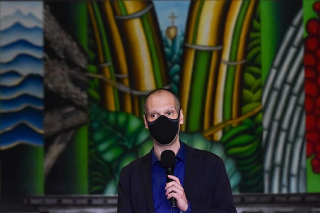 SÃO PAULO, SP - 25.09.2020: COLETIVA DE IMPRENSA JOÃO DORIA COVID19 - Bruno Covas, (PSDB) Mayor of São Paulo, during a press conference on measures to combat the Coronavirus, (COVID-19) this Friday, (25) at the Palácio dos Bandeirantes. During the press conference, Governor João Doria announced the end of activities at Ibirapuera& 39;s Campaign Hospital. x1969704x RobertoxCasimiro