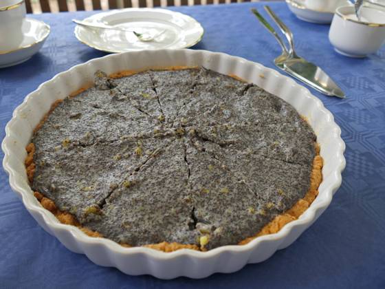 Poppy-seed cake according to grandmas recipe on a laid coffee table 1088812850