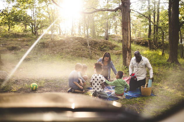 IMAGO Creative: Landleben - Essen Multi-ethnic family enjoying picnic at park , model released Copyright: xMaskotx , MA68607
