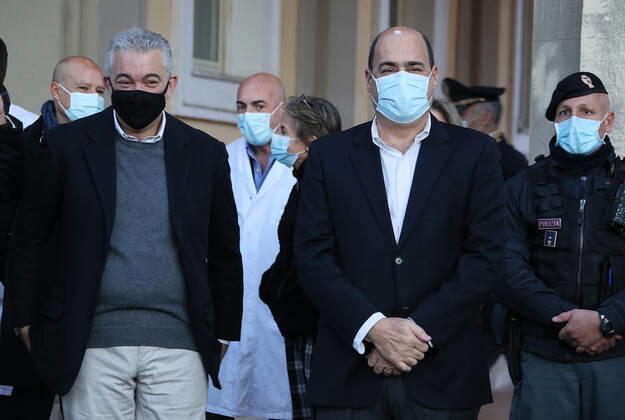 Rome, Preparation of the ampoules for the first Covid 19 vaccine on the occasion of the Vaccine Day Pictured: Domenico Arcuri, Nicola Zingaretti  Copyright: xPieroxTenaglix xIPAx xPieroxTenaglix