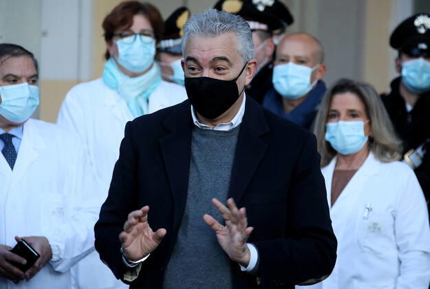 Rome, Preparation of the vials for the first anti Covid 19 vaccine on the occasion of the Vaccine Day Pictured: Domenico Arcuri Extraordinary Commissioner for Covid 19 Emergency  Copyright: xPieroxTenaglix xIPAx xPieroxTenaglix