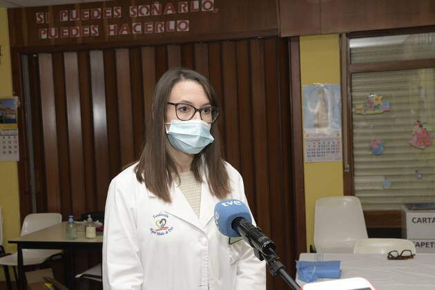 The director of the residence, Patricia Revuelta, offers statements to the media, after the first man to be vaccinated in La Rioja, during the first day of vaccination against Covid-19 in Spain, in the Hogar Madre de Dios in Haro, La Rioja (Spain), on December 27, 2020. The first doses of the vaccine developed by Pfizer and BioNtech laboratories arrived in Spain yesterday, December 26, at a Pfizer warehouse in Guadalajara by land from Puurs (Belgium). Starting Monday, weekly deliveries will be made to the autonomous communities with an average of 350,000 doses prioritized for four population groups: residents and health and social-health personnel in homes for the elderly and disabled; front-line health personnel; other health and social- Copyright: xSHOWxFotografiax 3495053