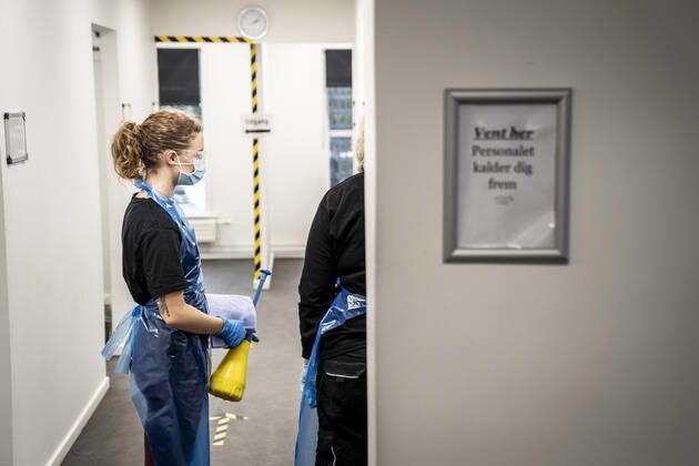 New Covid 19 vaccination center has opened at Slagelse Hospital, Thursday 7 January 2021, Slagelse Denmark  Copyright: RitzauxScanpix MadsxClausxRasmussenx cop103 spdk20210107-153904-L