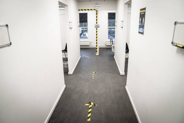New Covid 19 vaccination center has opened at Slagelse Hospital, Thursday 7 January 2021, Slagelse Denmark  Copyright: RitzauxScanpix MadsxClausxRasmussenx cop103 spdk20210107-154512-L