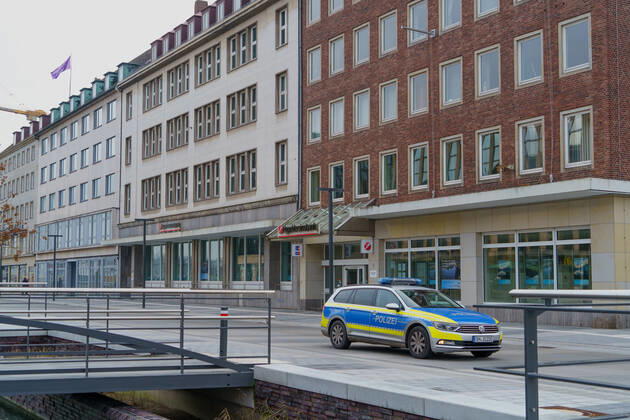 Kiel city centre during Corona Lockdown in January 2021 largely empty streets Kiel city centre during Corona Lockdown in January 2021 largely empty streets , Kiel Schleswig Holstein Germany city centre