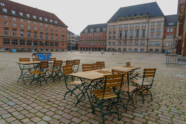 Kiel city centre during Corona Lockdown in January 2021 largely empty streets Kiel city centre during Corona Lockdown in January 2021 largely empty streets , Kiel Schleswig Holstein Germany city centre