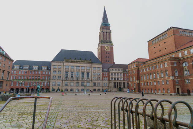 Kiel city centre during Corona Lockdown in January 2021 largely empty streets Kiel city centre during Corona Lockdown in January 2021 largely empty streets , Kiel Schleswig Holstein Germany city centre
