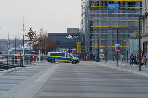 Kiel city centre during Corona Lockdown in January 2021 largely empty streets Kiel city centre during Corona Lockdown in January 2021 largely empty streets , Kiel Schleswig Holstein Germany city centre