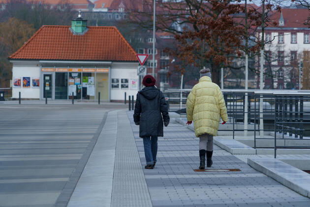 Kiel city centre during Corona Lockdown in January 2021 largely empty streets Kiel city centre during Corona Lockdown in January 2021 largely empty streets , Kiel Schleswig Holstein Germany city centre