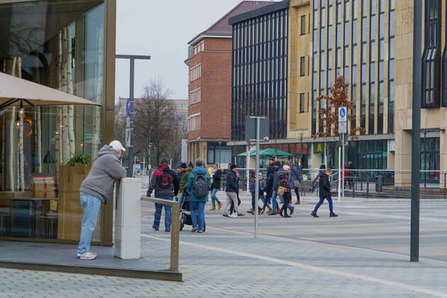 Kiel city centre during Corona Lockdown in January 2021 largely empty streets Kiel city centre during Corona Lockdown in January 2021 largely empty streets , Kiel Schleswig Holstein Germany city centre