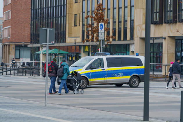 Kiel city centre during Corona Lockdown in January 2021 largely empty streets Kiel city centre during Corona Lockdown in January 2021 largely empty streets , Kiel Schleswig Holstein Germany city centre