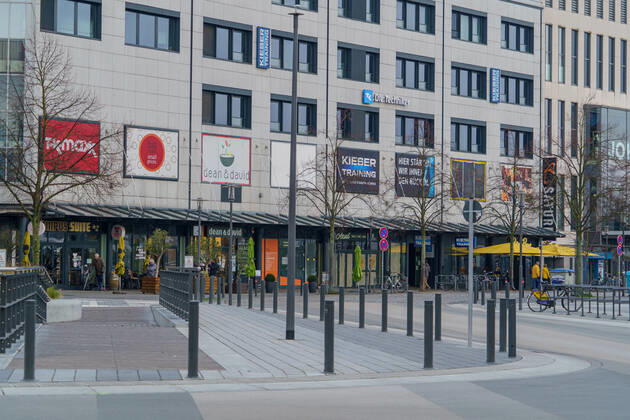 Kiel city centre during Corona Lockdown in January 2021 largely empty streets Kiel city centre during Corona Lockdown in January 2021 largely empty streets , Kiel Schleswig Holstein Germany city centre