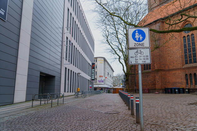 Kiel city centre during Corona Lockdown in January 2021 largely empty streets Kiel city centre during Corona Lockdown in January 2021 largely empty streets , Kiel Schleswig Holstein Germany city centre