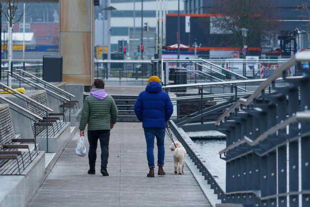 Kiel city centre during Corona Lockdown in January 2021 largely empty streets Kiel city centre during Corona Lockdown in January 2021 largely empty streets , Kiel Schleswig Holstein Germany city centre
