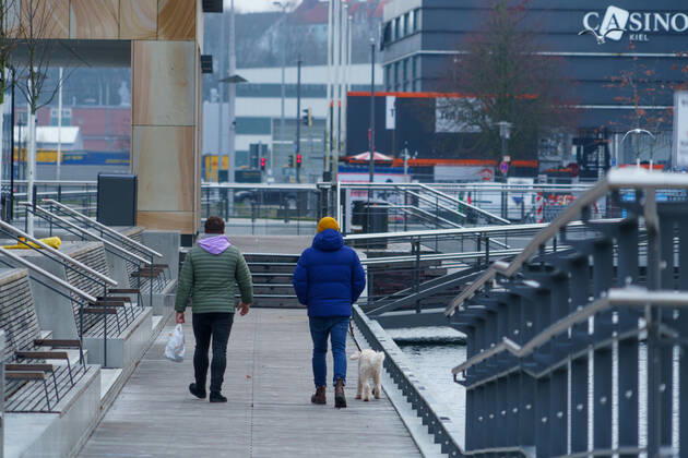 Kiel city centre during Corona Lockdown in January 2021 largely empty streets Kiel city centre during Corona Lockdown in January 2021 largely empty streets , Kiel Schleswig Holstein Germany city centre