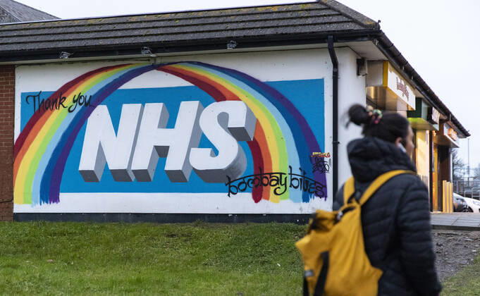 January 12, 2021, Newport, Wales, United Kingdom: Graffiti to say thank you to NHS is seen on a street in Wales. Newport United Kingdom - ZUMAs197 20210112_zab_s197_001 Copyright: xMayxJamesx