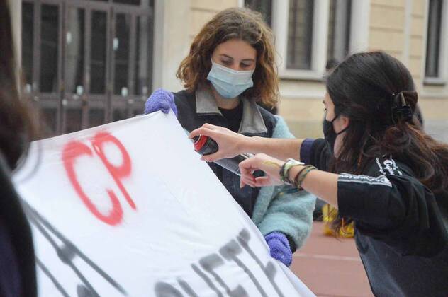 Milan, Liceo Manzoni. High school kids spend the night taking up high school Editorial Usage Only  Copyright: xDAVIDExCANELLAx xIPAx