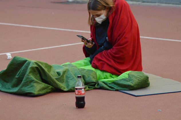 Milan, Liceo Manzoni. High school kids spend the night taking up high school Editorial Usage Only  Copyright: xDAVIDExCANELLAx xIPAx