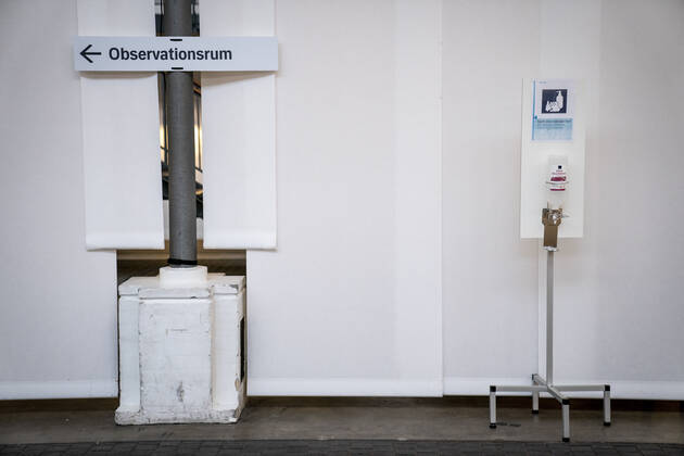 First vaccine center in the Capital Region opens in OEksnehallen, at Halmtorvet in Copenhagen, Wednesday 13 January 2021, Copenhagen Denmark  Copyright: RitzauxScanpix MadsxClausxRasmussenx COP101 spdk20210113-125726-L