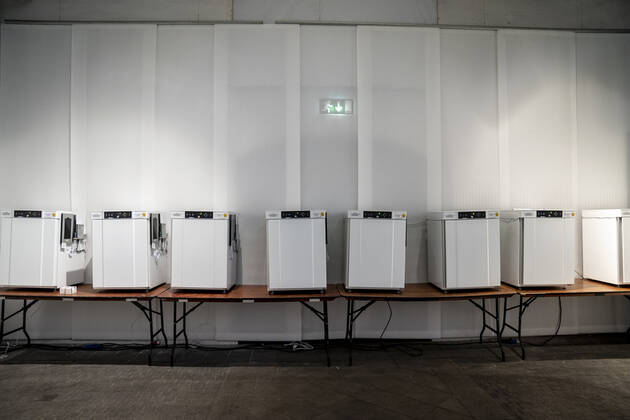 Freezers for vaccines in connection with the opening of the first vaccine center in the Capital Region of Denmark in OEksnehallen, at Halmtorvet in Copenhagen, Wednesday 13 January 2021, Copenhagen Denmark  Copyright: RitzauxScanpix MadsxClausxRasmussenx COP101 spdk20210113-130440-L