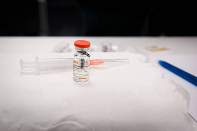 January 14, 2021, Ankara, Turkey: A China s Sinovac vaccine vial with a syringe seen displayed..China s Sinovac vaccine started to be applied to 81 cities in Turkey. In Ankara City Hospital, the vaccination was applied to the hospital staff first in order to protect them from possible Covid-19 infected patients. Ankara Turkey - ZUMAs197 20210114_zaa_s197_022 Copyright: xTunahanxTurhanx