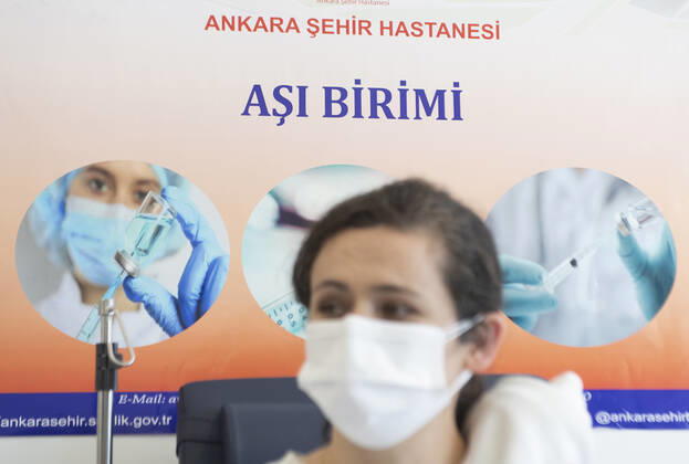 Turkey has started Chinese COVID-19 vaccine CoronaVac vaccination campaign with health care staff on Jan. 14, 2021. ( Copyright: AbdurrahmanxAntakyalix-xDepoxPho 16994948