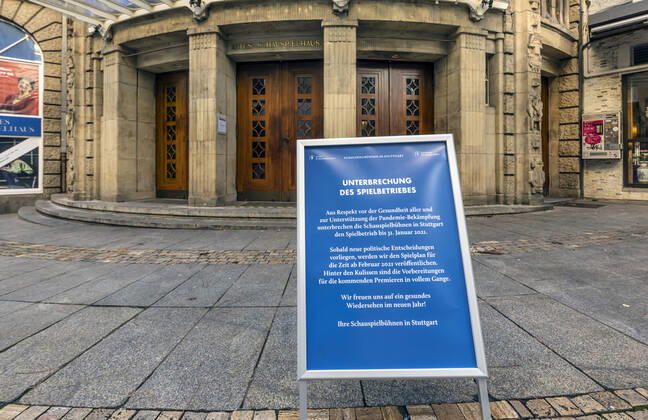 Theatres and culture suffer from Corona pandemic The Alte Schauspielhaus in Stuttgart is closed 15 01 2021, Germany, Baden Württemberg, Stuttgart