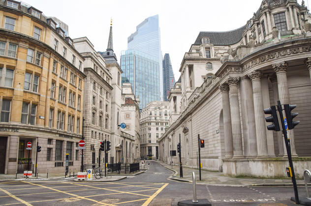 January 15, 2021, London, United Kingdom: Deserted streets in the City of London..England remains under lockdown as the government battles to keep the coronavirus pandemic under control. London United Kingdom - ZUMAs197 20210115_zab_s197_002 Copyright: xVukxValcicx