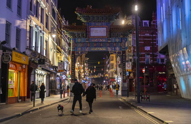 January 16, 2021, London, United Kingdom: A general view of China Town in London,.With a surge of covid-19 cases fueled partly by a more infectious variant of the virus, British leaders have reimposed nationwide lockdown measures across England through at least mid February. London United Kingdom - ZUMAs197 20210116_zaa_s197_008 Copyright: xMayxJamesx