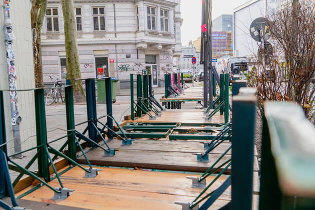 Closed gastronomy during the Corona Lockdown in Janaur 2021 in the district Hamburg St Pauli Closed gastronomy during the Corona Lockdown in Janaur 2021 in the district Hamburg St Pauli , Hamburg Hamburg Germany St Pauli