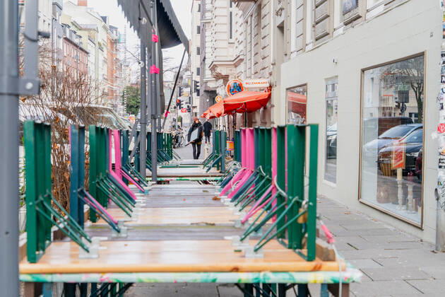 Closed gastronomy during the Corona Lockdown in Janaur 2021 in the district Hamburg St Pauli Closed gastronomy during the Corona Lockdown in Janaur 2021 in the district Hamburg St Pauli , Hamburg Hamburg Germany St Pauli
