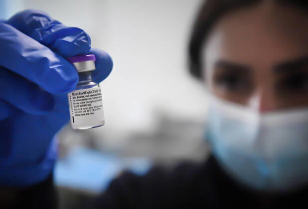 Rome, Spallanzani Intensive Care Hospital, High Containment Department. In the photo: the Pfizer-BioNTech Covid-19 vaccine in the department s refrigerators.  Copyright: xRomax xIPAx xRomax