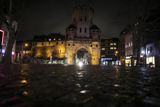 Curfew Corona Lockdown Cologne Germany 18 01 2021 Chlodwigplatz Cologne