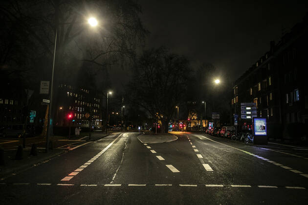 Curfew Corona Lockdown Cologne Germany 18 01 2021 Vorgebirgstraße Cologne