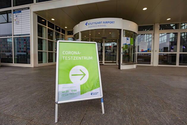 Stuttgart themed images Stuttgart airport in times of corona pandemic, 19 01 2021, themed images Stuttgart airport in times of corona pandemic, corona test center, Stuttgart airport, rapid test, 19 01 2021, Copyright: xEIBNER DROFITSCHx EP_ddh